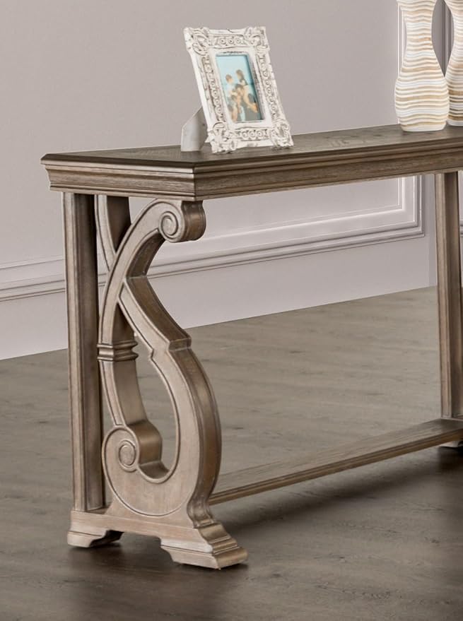GOWE Traditional Style Sofa Table Solid Wood Structure Curved Scroll Legs - Image 4