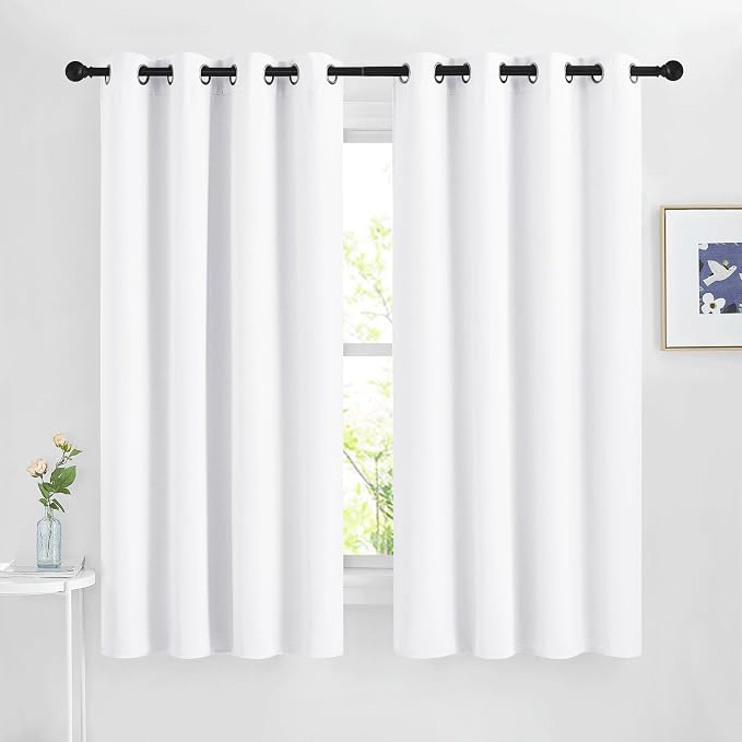 NICETOWN White Curtains for Living Room, Grommet 50% Blackout Thermal Insulated by NICETOWN