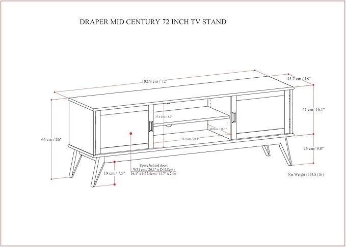 SIMPLIHOME Draper TV Stand - Image 3