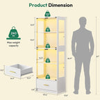 Lamtor 67-inch Glass Display Cabinet – Curio Cabinet - Image 2