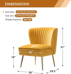 HULALA HOME Velvet Accent Chair, Modern Upholstered Cute Side Chair - Image 2