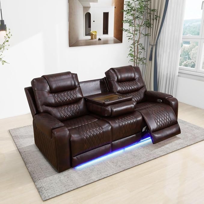 Leather Power Recliner Sofa Set - Image 4