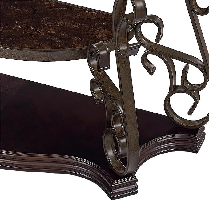 54'' Dark Brown Retro Wooden Sofa Table - Image 5