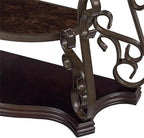 54'' Dark Brown Retro Wooden Sofa Table - Image 5