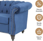 Mid-Century 3 Seater Sofa, Velvet Couch - Image 4