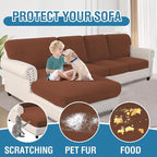 H.VERSAILTEX Sectional Couch Covers 8 Pieces Stretch Sofa Covers - Image 7