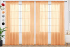 SpaceDresser Beige Sheer Curtains 4 Panels Rod Pocket Semi-Sheer Curtain 54 by SpaceDresser