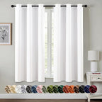 MIULEE Blackout Curtains for Bedroom 2 Panels 34 x 54 Inch Long Pure White | by MIULEE