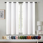 MIULEE Blackout Curtains for Bedroom 2 Panels 34 x 45 Inch Long Pure White | by MIULEE