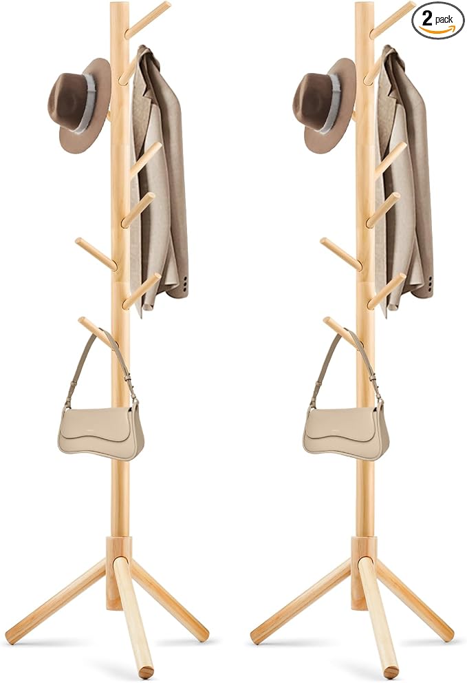 WANGMUXIA 2 PCS Coat Rack, Freestanding Coat Rack by WANGMUXIA