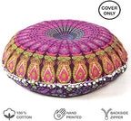 Mandala Floor Pillow Cover Meditation Cushion Seating Throw Hippie Round - Image 2