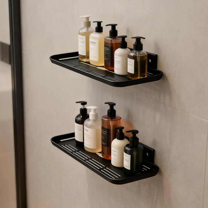 2pc Wall Mounted Floating Shelf, Self Adhesive Small Shelf, No Drill Shelves - Image 5