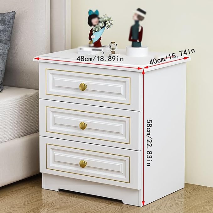 Side Tables Bedroom Light Luxury Solid Wood Bedside Table, Simple Home Storage - Image 2