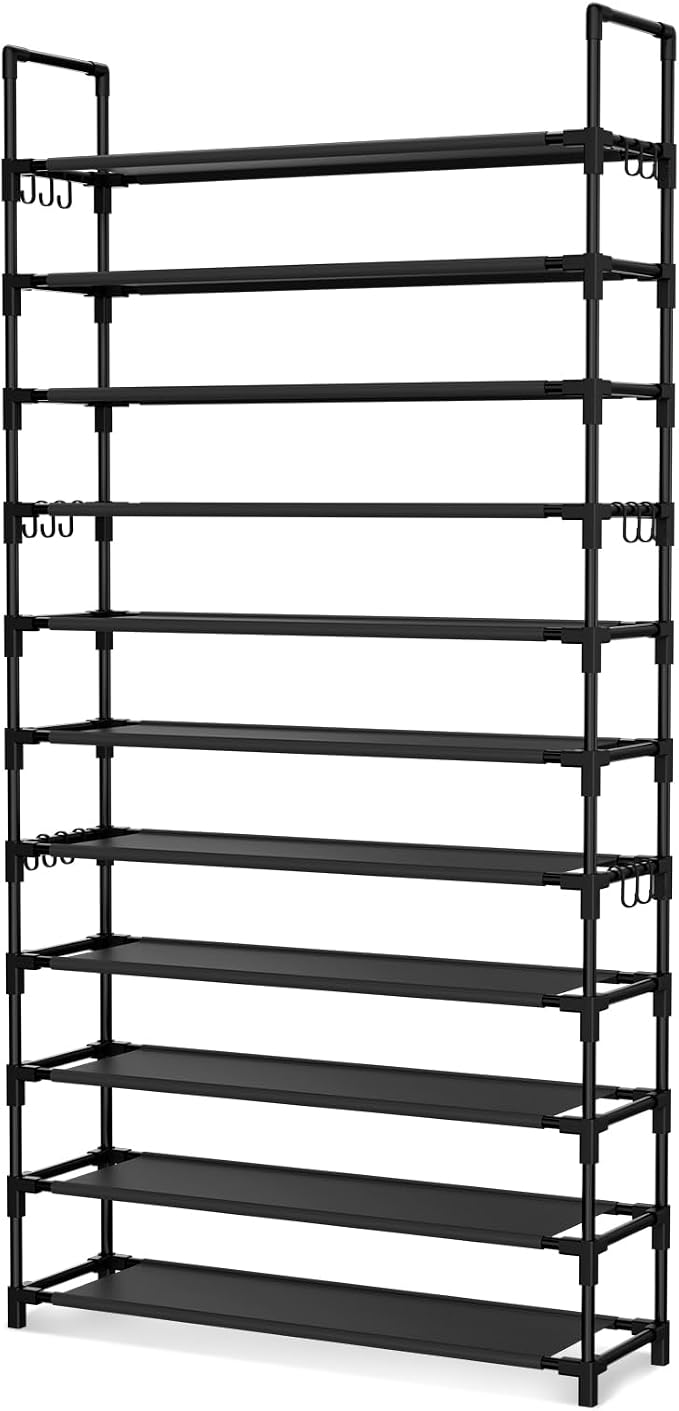 LANTEFUL 11 Tiers Tall Shoe Rack Holds 55 Pairs of Shoes - Image 8