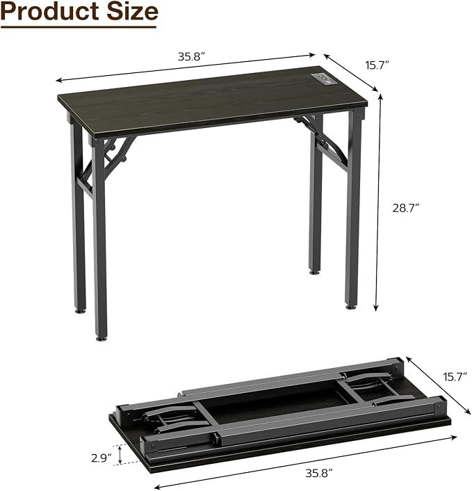 TEMI Small Computer Desk Folding Table - Image 3