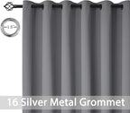 Yakamok Grey Room Darkening Curtains 84 inch Gray Sliding Door Drapes | 1 - Image 4