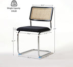 GrandNoor Rattan Dining Chairs Set, Wooden Mid Century Modern Dining Room Chairs - Image 2
