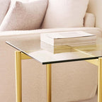 LumFurn Glass End Table, Mid-Century Modern Design Sofa Table, - Image 7
