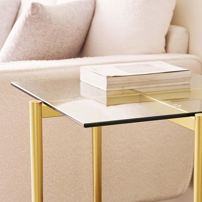 LumFurn Glass End Table, Mid-Century Modern Design Sofa Table, - Image 7