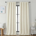 Simplebrand Ava Light Beige Light Filtering Curtains by Simplebrand