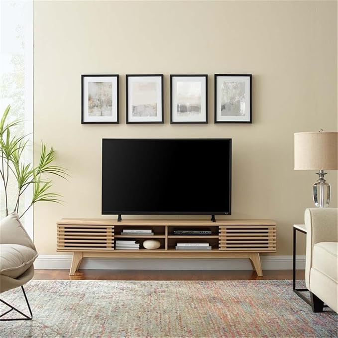 Modway Render Mid-Century Modern Low Profile 70 Inch Media Console TV Stand in - Image 2