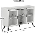 Auromie Wine Bar Cabinet with Led Light, Home Coffee Cabinet with Wine and - Image 3
