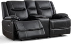 ANJ Premium Geniune Leather Manual Loveseat Recliner Sofa - Image 9