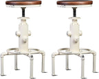 Topower Aged Antique Vintage Industrial Barstool Solid Wood Water Pipe Fire by Topower