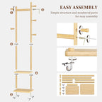Solid Wood Coat Rack Freestanding Clothing Rack - Image 8