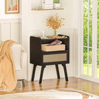 Lerliuo Rattan Nightstands Set of 2, Bedside Table - Image 6