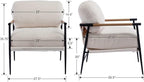 Ya-Home Mid-Century Accent Chair, Soft Armchair Sherpa Fabric Lounge Chair - Image 2
