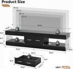 Bestier 67" Modern TV Stand for TVs 55 to 75 Inch, High Gloss LED Entertainment - Image 2