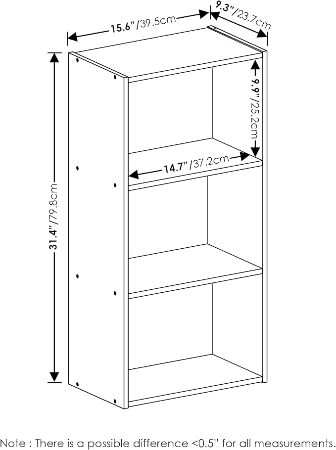 Furinno Luder 3-Tier Open Shelf Bookcase - Image 3