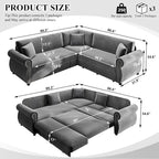 88.2" Sectional Sleeper Sofa - Image 3