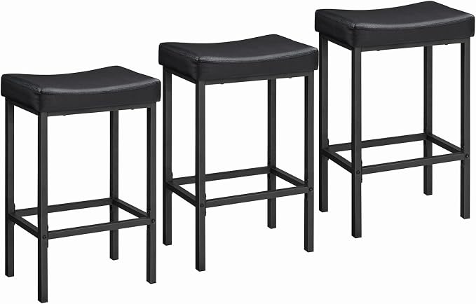 HOOBRO Bar Stools, Counter Height Bar Stools, Saddle Stools, 24.8" Barstools by HOOBRO