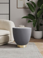 Manhattan Comfort Anderson Modern 18" Round End Table 2.0 | Ceramic Marble - Image 2