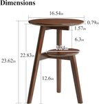 Side Table, 2-Tier Round End Tables Living Room, Mid Century Modern Side Table - Image 2