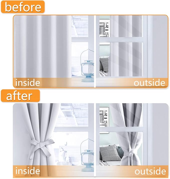 RV Blackout Curtains for Bedroom, 52 x 30 Inches Long Greyish White | Thermal - Image 5