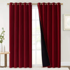 NICETOWN 100% Blackout Window Curtain Panels, Burgundy Red, Cold and Full Light - Image 2