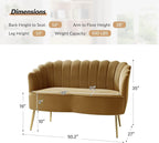 HULALA HOME Modern Velvet Loveseat Sofa - Image 2