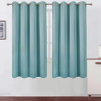 Stone Blue Blackout Curtains 52 x 63 Inch Length/Set of 2 Curtain by Lemomo