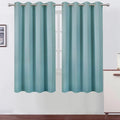 Stone Blue Blackout Curtains 66 x 63 Inch Length/Set of 2 Curtain by Lemomo
