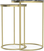 SIMPLIHOME Ashley Nesting Tables Set – 16 inch Wide Genuine Marble Top Metal - Image 5