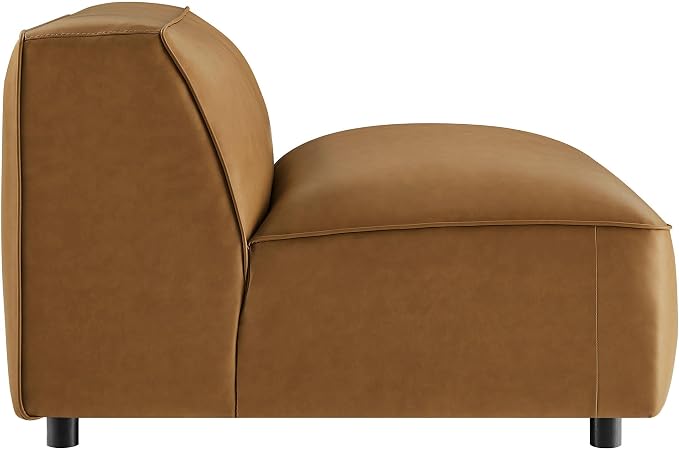 Modway Auren Vegan Leather Modular Armless Chair in Camel - Image 6