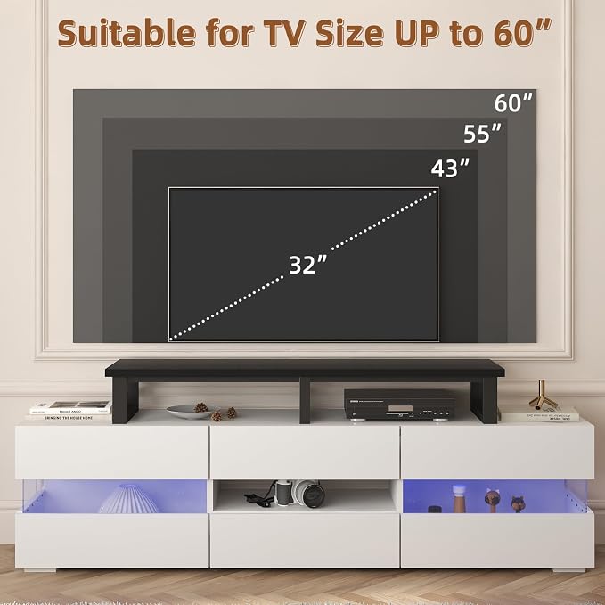 YAOHUOO 45" Large TV Riser for 32-60 inch TV, TV Riser Stand Shelf - Image 3