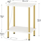 HOOBRO Side Table with Charging Station, End Table with USB Port and Outlet - Image 3