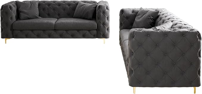 DAMAIFROM 75" Sofa Couch Mid Century Modern Velvet Couch Tufted Button Sofa - Image 9