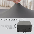 Super Stretch 40x40x15 inch Square Ottoman Cover- Soft Form Fit Ottoman Cover - Image 5