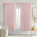MIULEE Light Pink Back Tab Blackout Curtains 52x63 Inches Long 2 Panels Set | by MIULEE