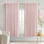 MIULEE Light Pink Back Tab Blackout Curtains 52x63 Inches Long 2 Panels Set | by MIULEE